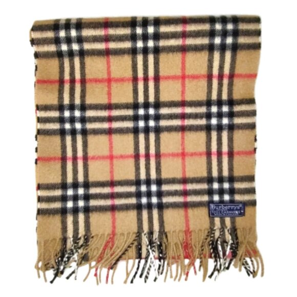 Burberry vintage Nova Check 100% Cashmere long scarf EUC